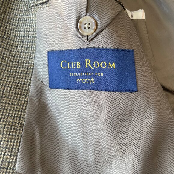 Men's Macy's Club Room Tan Wool / Cashmere Blend Blazer - 46 L - Picture 3 of 6